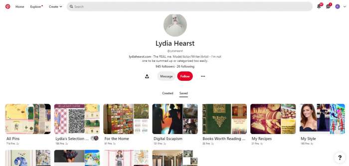 Lydia Hearst Pinterest